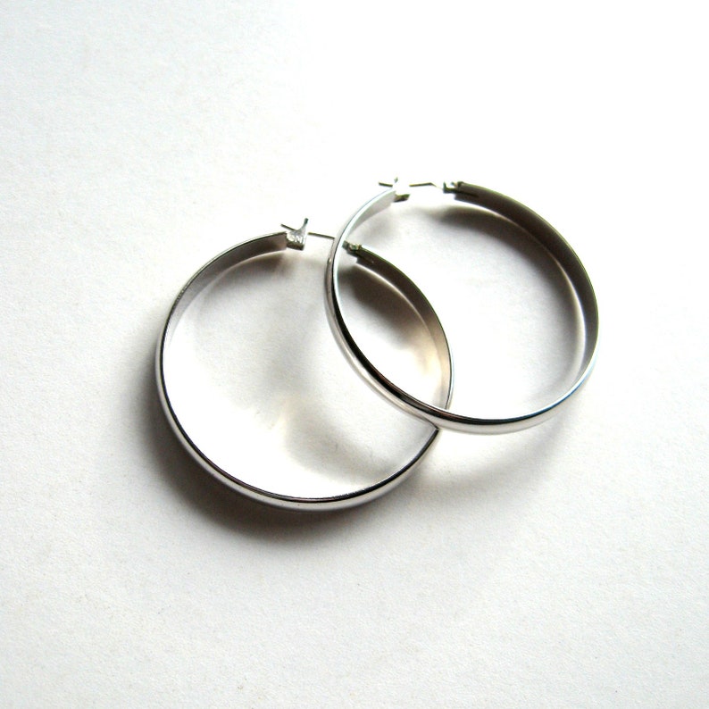 Vintage Earrings Silver Plated Hoop Earrings Large Hoops Etsy