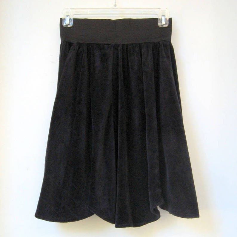 Vintage High Waisted Velvet A-line Short Elasticized Soft Skirt Gift