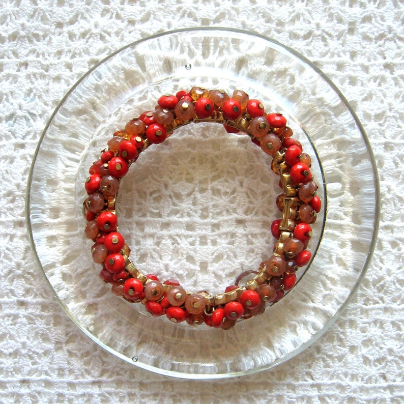 Vintage Stretch Bracelet Beaded bracelet Glass beads Etsy