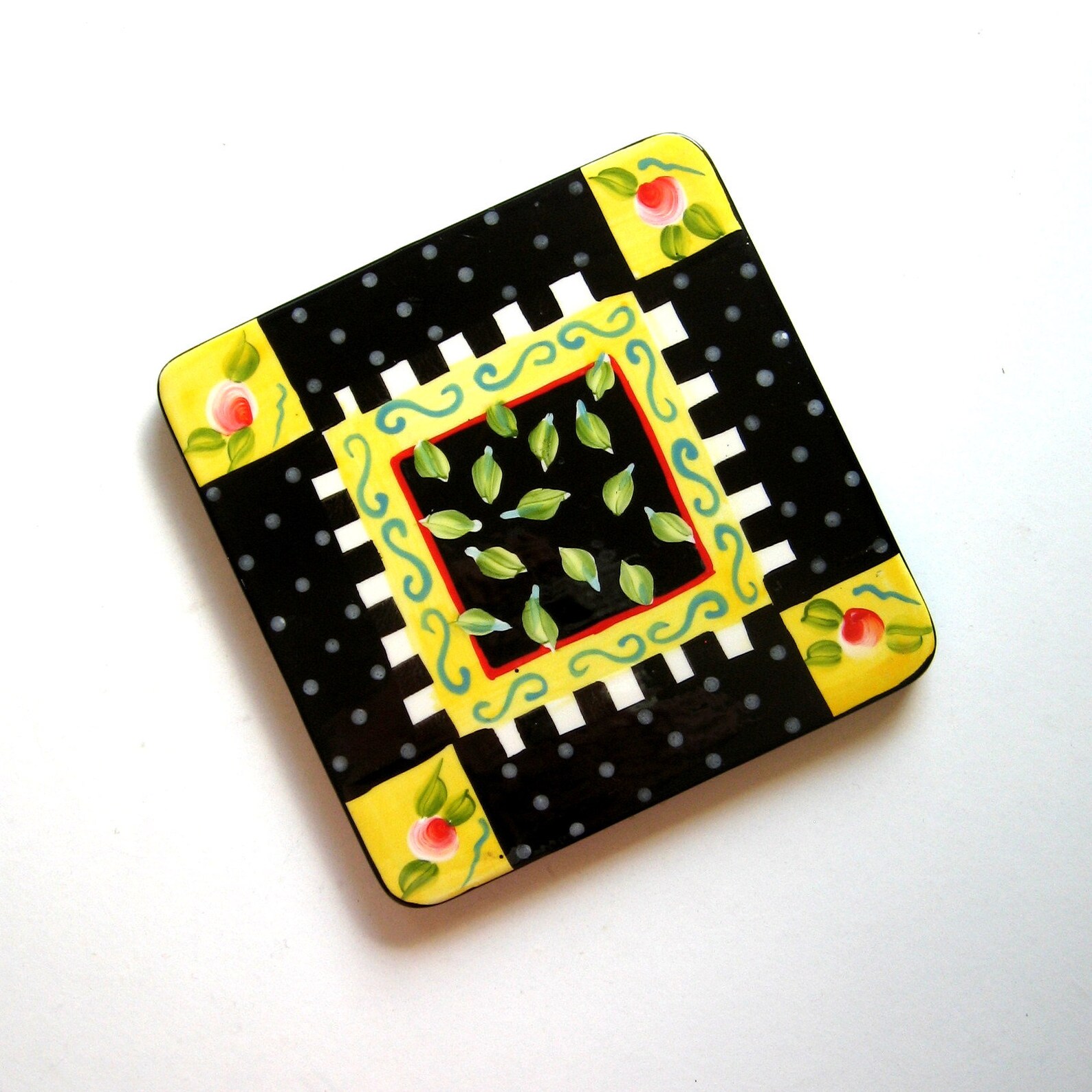 Vintage Trivet Ceramic Tile Trivet Hand Painted Trivet Etsy