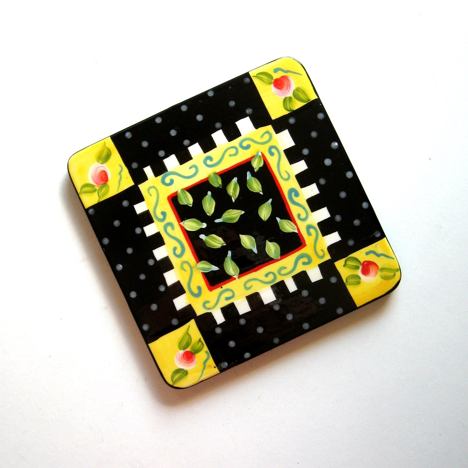 Vintage Trivet Ceramic Tile Trivet Hand Painted Trivet Etsy