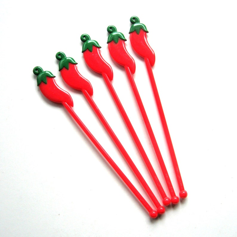 Vintage Swizzle Sticks Set of 11 Chili Peppers Swizzle Etsy
