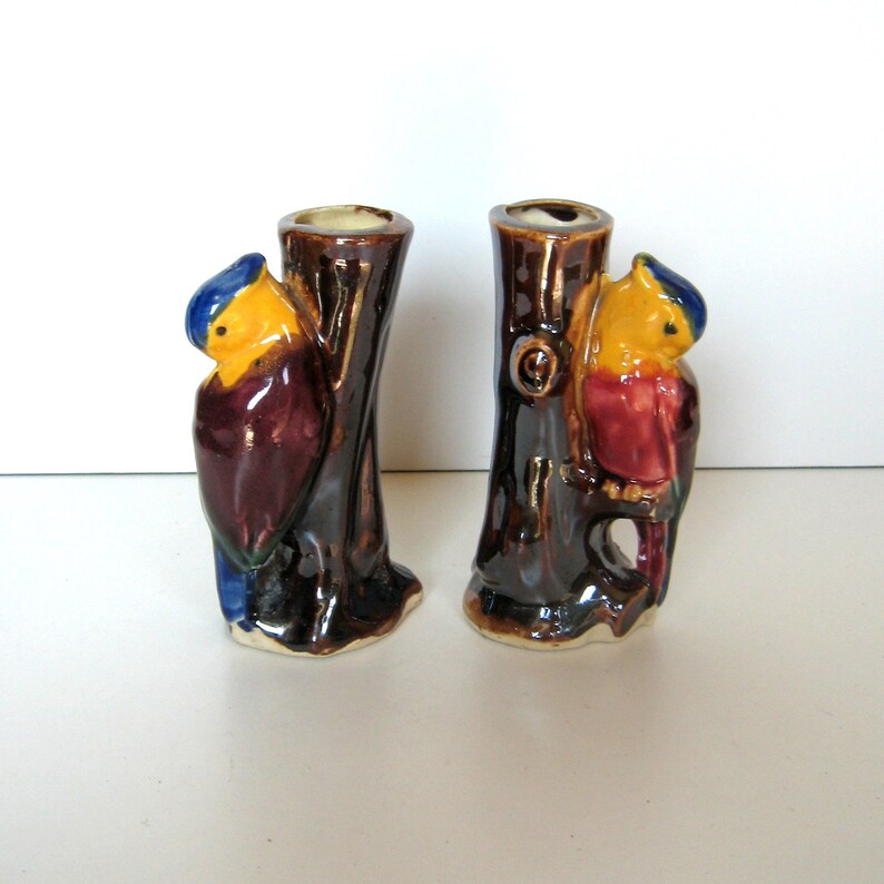 Vintage Ceramic Vases Pair of Bird Vases 1950s Birds Etsy