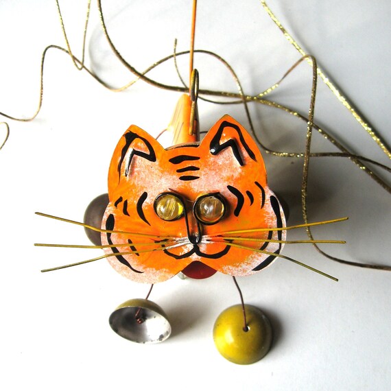 Vintage Tiger Ornament/mobile Metal and Wire Hanging Tiger Etsy