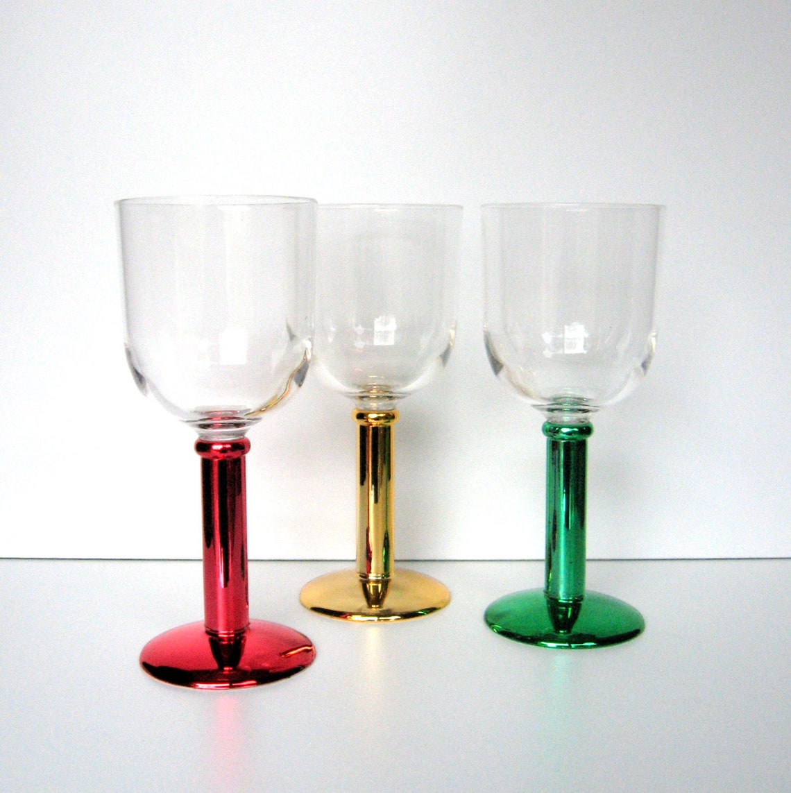 Vintage Glasses Set of 3 Plastic Christmas glasses Etsy
