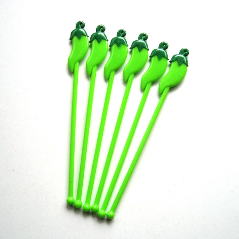Vintage Swizzle Sticks Set of 11 Chili Peppers Swizzle Etsy