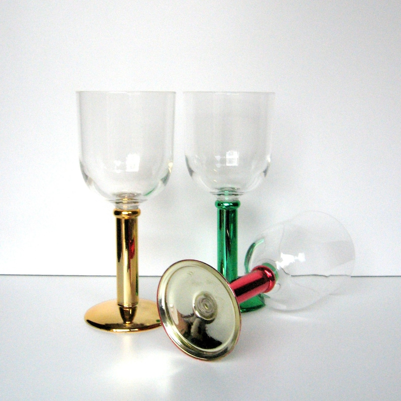 Vintage Glasses Set of 3 Plastic Christmas glasses Etsy
