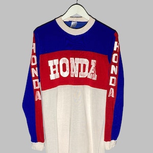 Vintage Rare 80s Honda Motorcycle Racing Long Sleeve Shirt Jersey Size 6