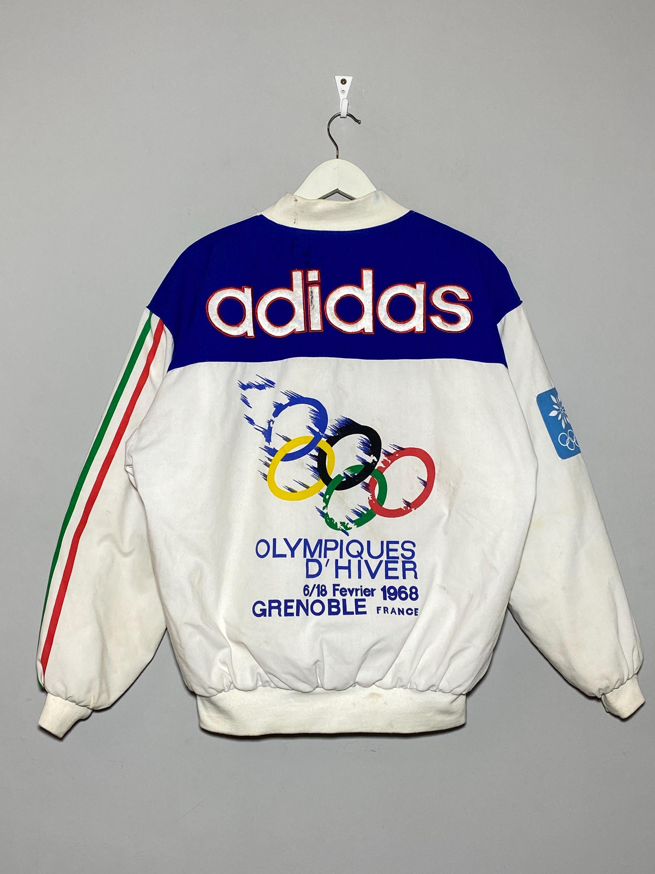 Vintage 90s Adidas Olympic Games 1972 Sapporo Grenoble Bomber
