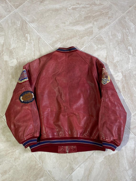 Vintage 90s Avirex Leather Varsity Bomber Jacket Rare Men's Size