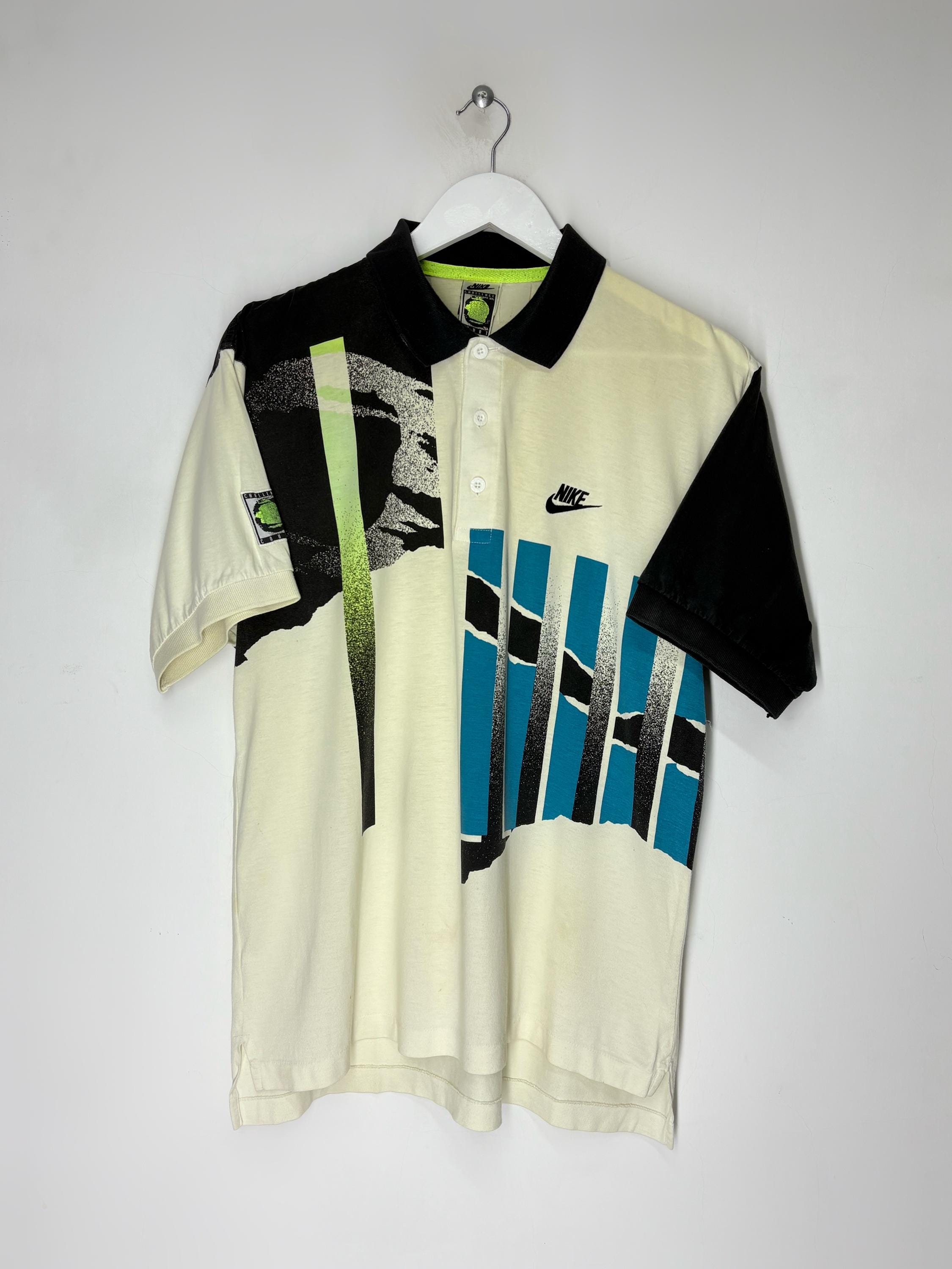 Vintage 90s Nike Challenge Court Andre Agassi Rare Tennis Polo T