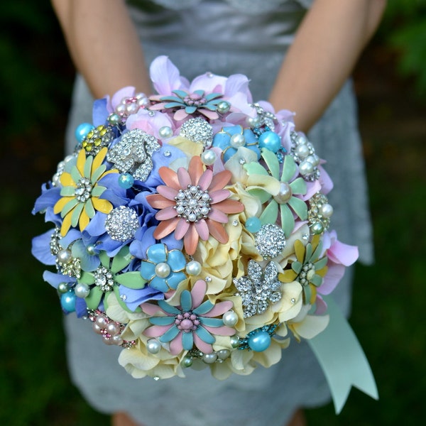 Deposit on a vintage gumdrop jeweled bouquet -- made to order wedding bouquet