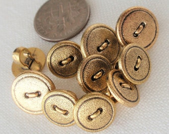 Vintage antique Gold Buttons ,Lot 30 buttons/14 mm/ shank button/decorative buttons/sewing /Craft projects/Quilting/scrap booking