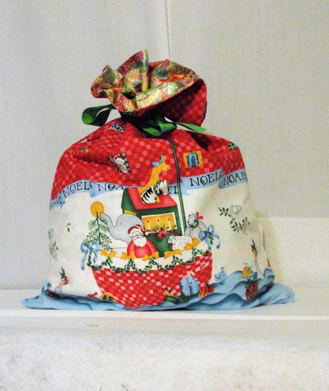 Extra Large Fabric Gift Bag/ 22 Inches Long X 17inches Wide/reversible