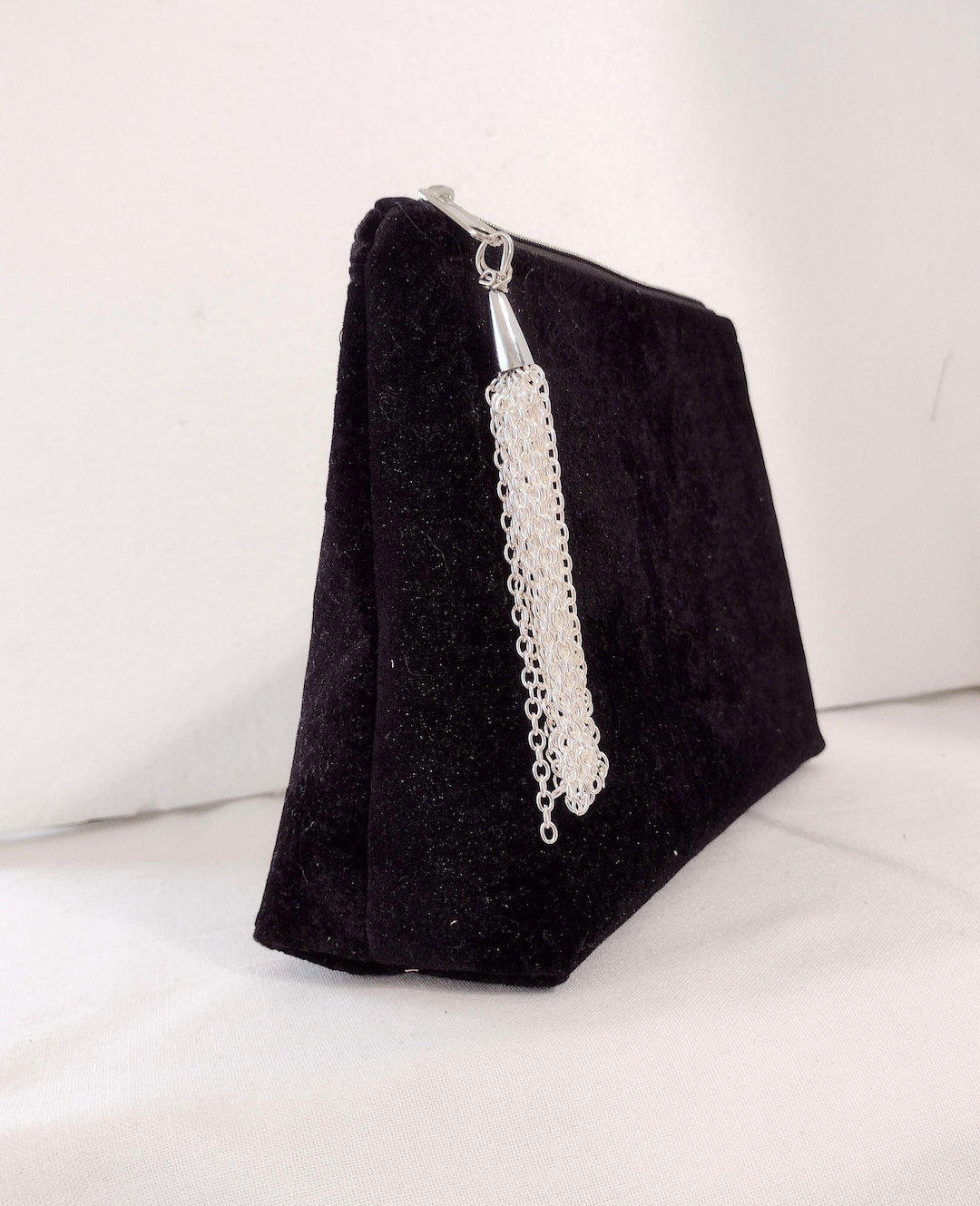 Black Velvet Zipper Pouch /handmade Purse /gifts /handmade Gifts