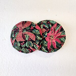 Holiday Coasters/Handmade Christmas Coasters/Gifts /Handmade Gift /Poinsettias Theme coasters /Gifts for Her