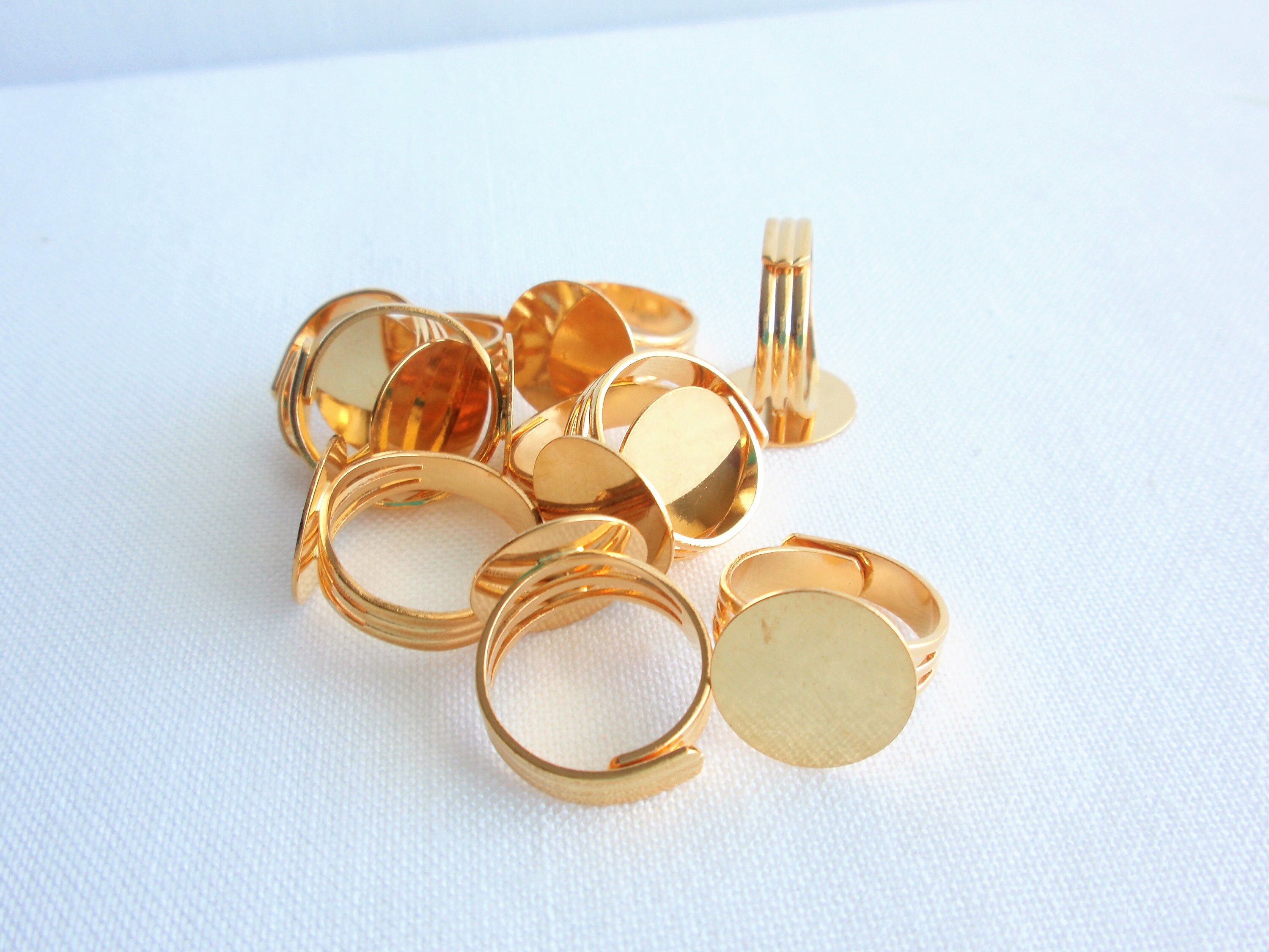 Ring Blanks Adjustable for Jewelry making .Lot 10 rings.Shiny Etsy