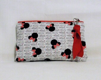 Minnie Zipper Purse/Key Holder Zipper pull /Cosmetic pouch/ Electronic device /Pen Pencil case /Gift for all ages