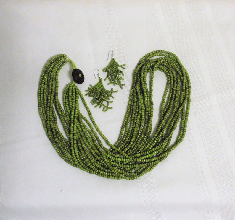 Long Multi Strand Necklace Earring Set/ Extra Long Necklace Etsy