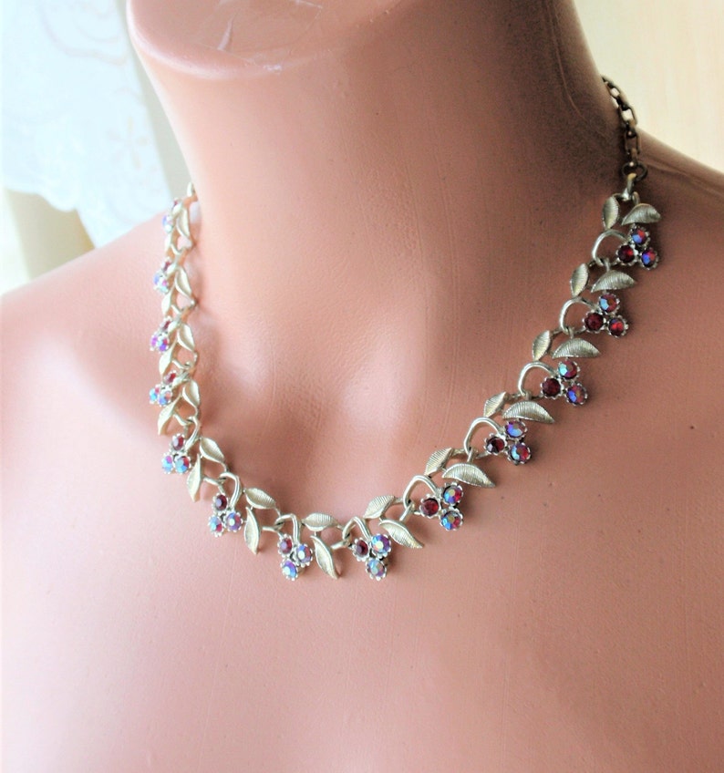 Vintage Rhinestone Choker Necklace & Earring Etsy