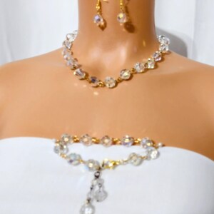 Parure Bijoux Little Joy's - Fausse Opale Noire, Cristal - Acrylique - Argenté
