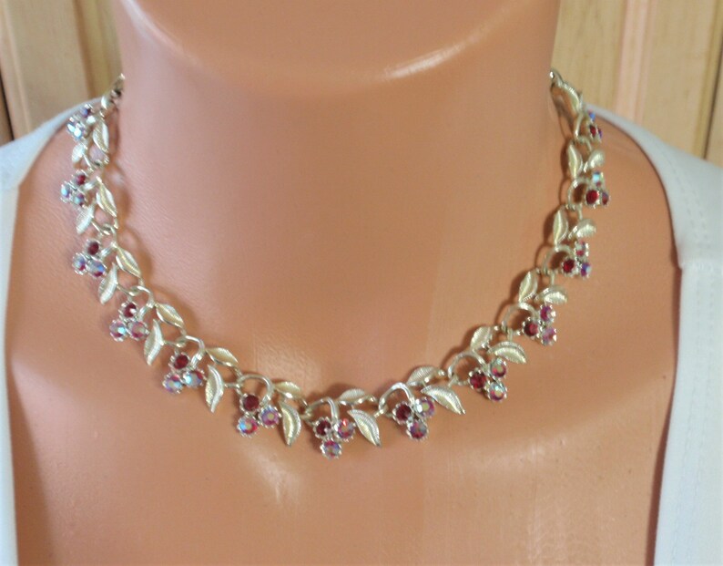 Vintage Rhinestone Choker Necklace & Earring Etsy