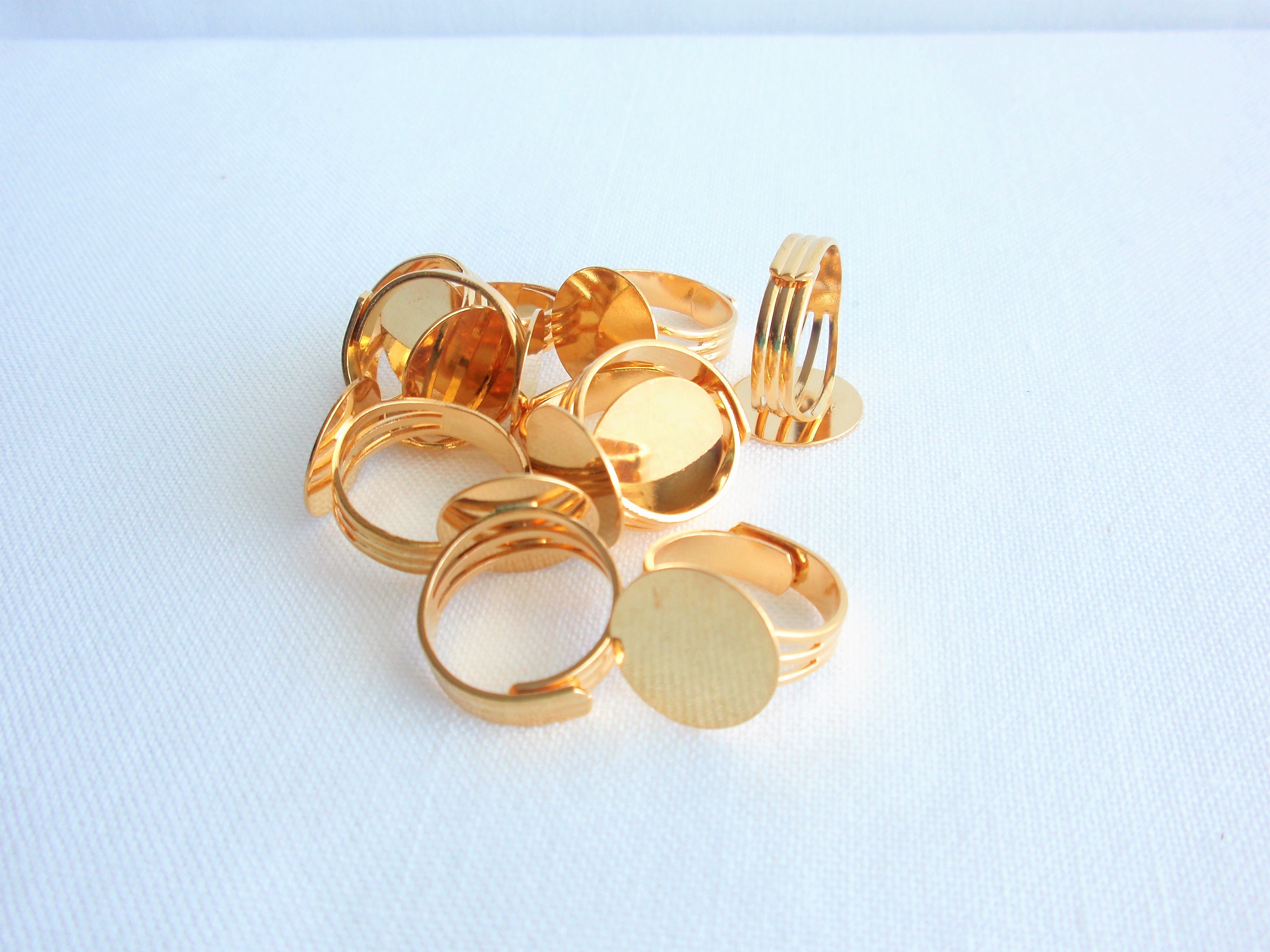Ring Blanks Adjustable for Jewelry making .Lot 10 rings.Shiny Etsy