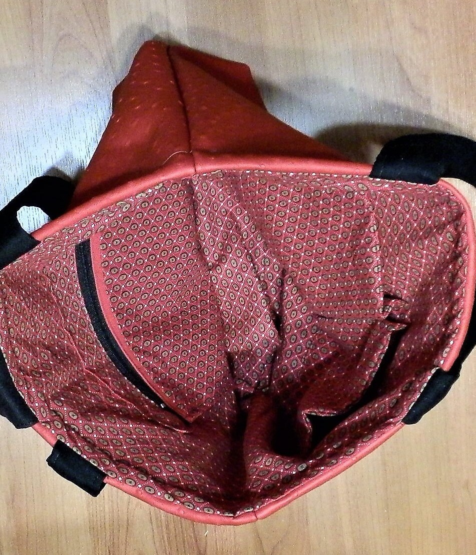 Leather Tote Bag & Zipper Pouch.15.5h X 13w X 4.5 Etsy