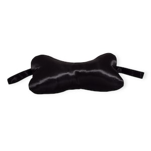 FREE shipping neck support pillow/ 3 sided bone shaped pillow/Luxury Black Satin Pillow/perfect for back, Neck, Travel pillow/ Handmade gift