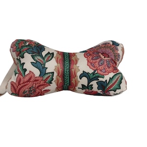 Dog Bone neck Pillow/Travel Pillow/Handmade Gift/ Floral Pillow/neck pillow/TV, Back, support/Knee support /Gifts /Gift for Her/Sleep Pillow