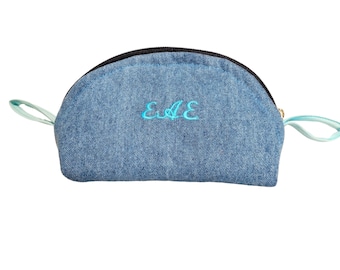 Cosmetic storage bag/Monogram Embroidery bag/Toiletry bag /Personalized Machine Embroidery Name gifts/Gifts for her