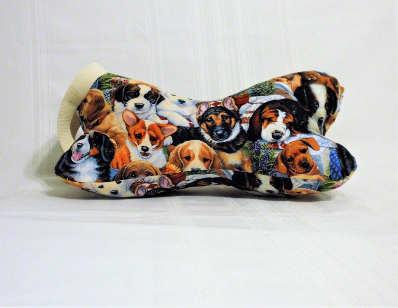Dog Bone 3-sided Neck Support Pillow/Travel Comfort Pillow/ Dog Bone Shape Pillow /Cute Dogs fabric/Perfect for Back, Neck, Knee Leg,Reading image 3