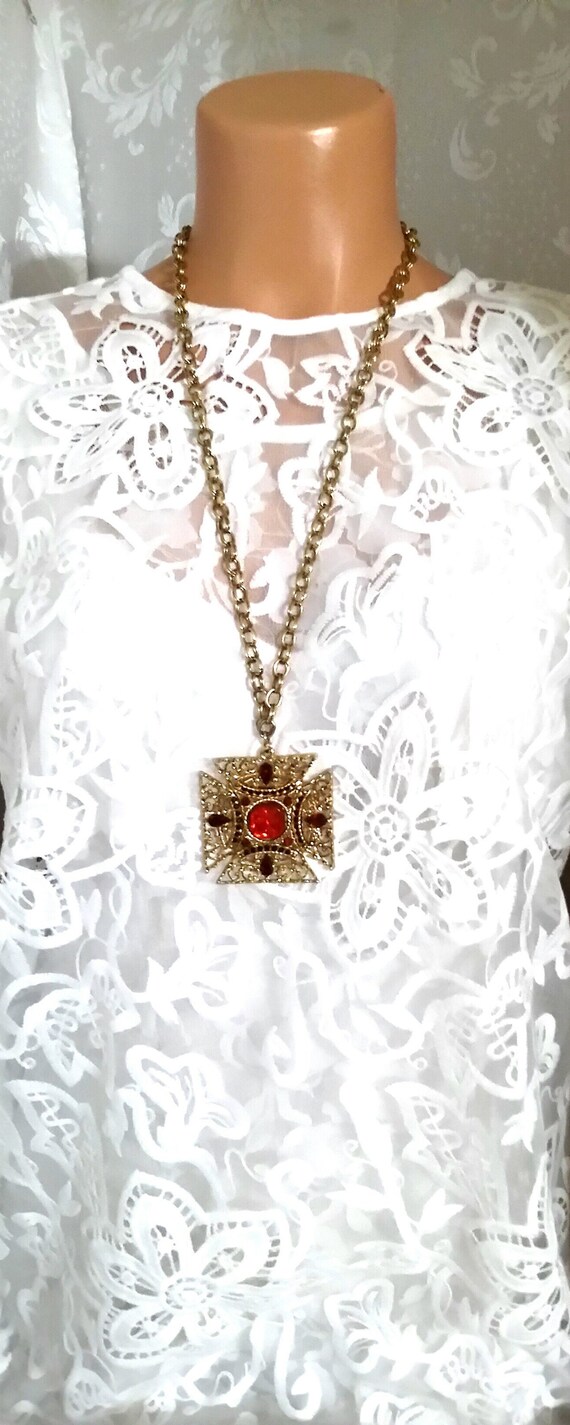 Vintage long Pendant necklaces  ,30 inch.Pendant … - image 2