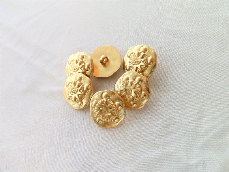 Mystic Star /& Eye Gold color decorative buttons.design at center.sewing buttons shank buttons 1 14 inch 33 mm .6 per order