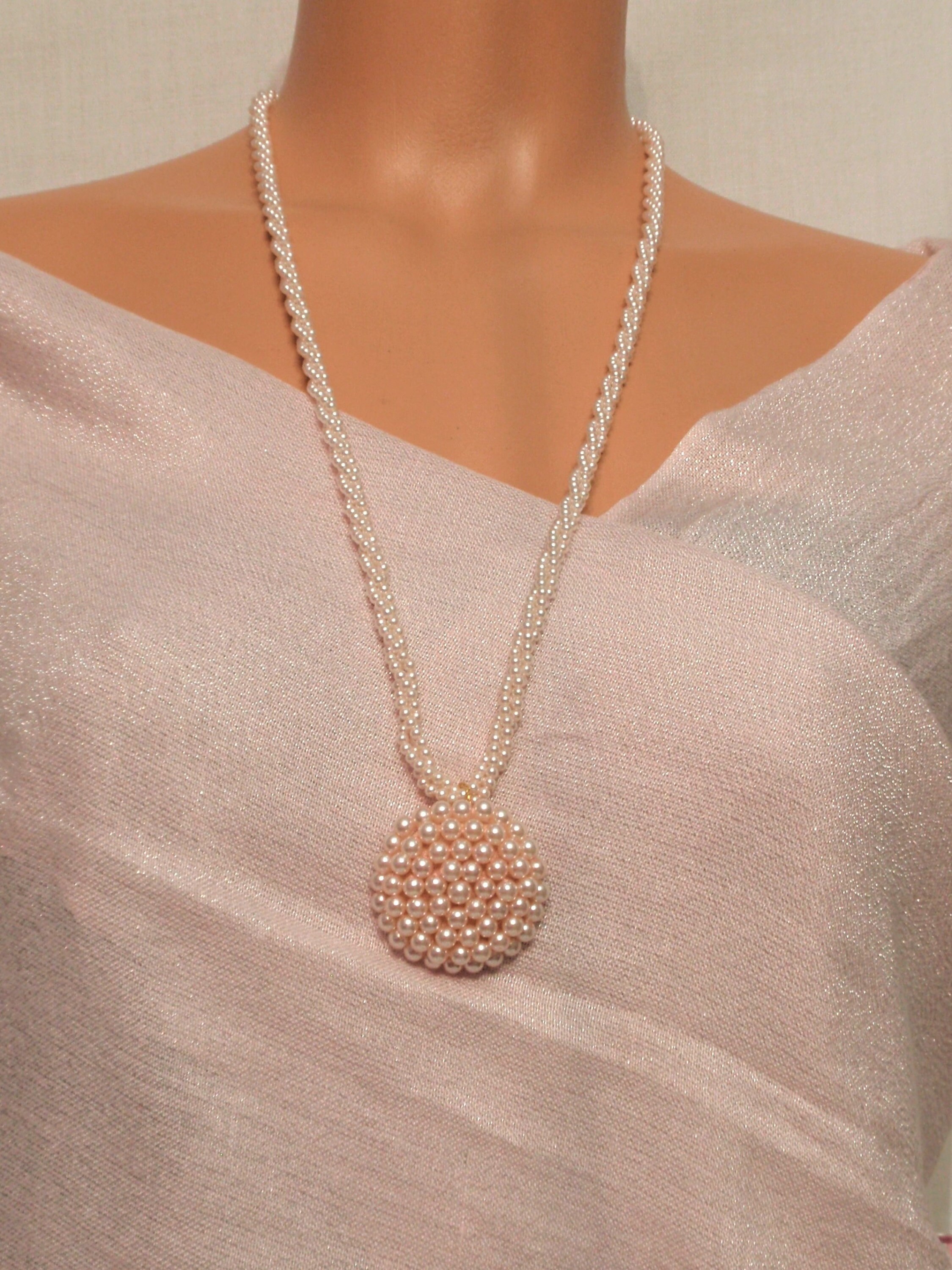 Vintage Marvella Twisted Pearl necklace signed /3 strands 30 Etsy