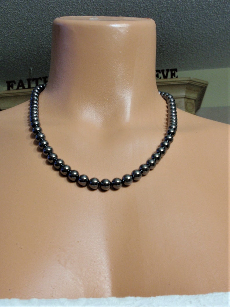 Hematite Necklace Earring Set . Handmade Necklace 16 - Etsy