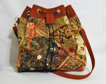 Large Tote Bag/Trending Drawstring shoulder bag/ Trending Statement Fashion /Shopping bag/Fall colors Work bag/Carry all bag/Gift for Her