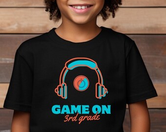 Kids Gaming Tee Third Grade Tee Youth Cotton Top Playful Kids Apparel Gaming Gift for Boys and Girls Back to School School Shirt