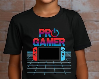 Kids Pro Gamer T-Shirt Cool Video Game Shirt Birthday Gift Fun Gaming Apparel Boys Gaming Clothing Party Shirt for Young Gamers