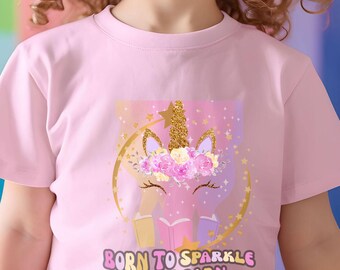 Unicorn Toddler T-Shirt Preschool Back to School Tee Magical Cute Cotton Shirt for Girls