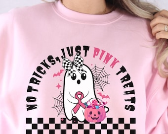 Breast Cancer Awareness Halloween Gildan Unisex Crewneck Sweatshirt - Breast Cancer Awareness Apparel for Women & Men