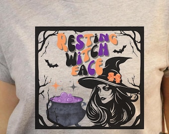 Resting Witch Face Shirt Funny Halloween Tee for Women Funny Witch Shirt Halloween Graphic Tee Fall Tee Party Costume Outfit Shirt