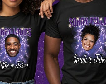 Custom 90s Retro Bootleg Bachelor and Bachelorette Shirt | Bride and Groom Face T-Shirt | Engaged Couple Tee