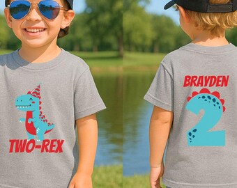 2 Rex Dinosaur Birthday Shirt | Custom 2nd Birthday Shirt | Two Rex T-Rex Toddler Shirt | Dinosaur Birthday Tee| Personalized Name Shirt