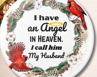 Personalized Ceramic Keepsake Christmas Ornament In Memory of Loved One - In Memory of Family Member, Spouse, or Friend - Gift for Grief