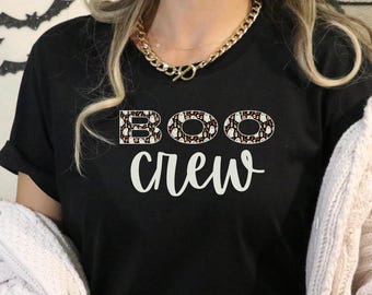 Boo Crew Halloween Shirt Hoodie Sweatshirt Matching Family Halloween Outfits Fun Unisex Tee Kids Tees Holiday Costume Shirts