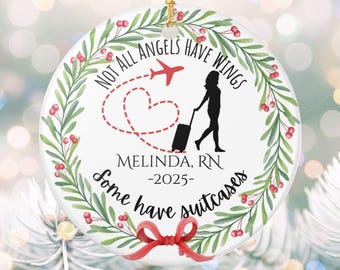 Personalized Travel Nurse Christmas Ornament | Nurse Ornament | New Nurse Gift | Travel Healthcare Worker Gift | Nursing Graduation Gift