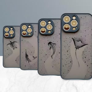 Ocean Delphin Sea Schildkröte Handyhülle, Slim Case, iPhone 16 15 14 13 12 11 X Pro Max Plus, Wal Stachelrochen, Sterne Weltraum