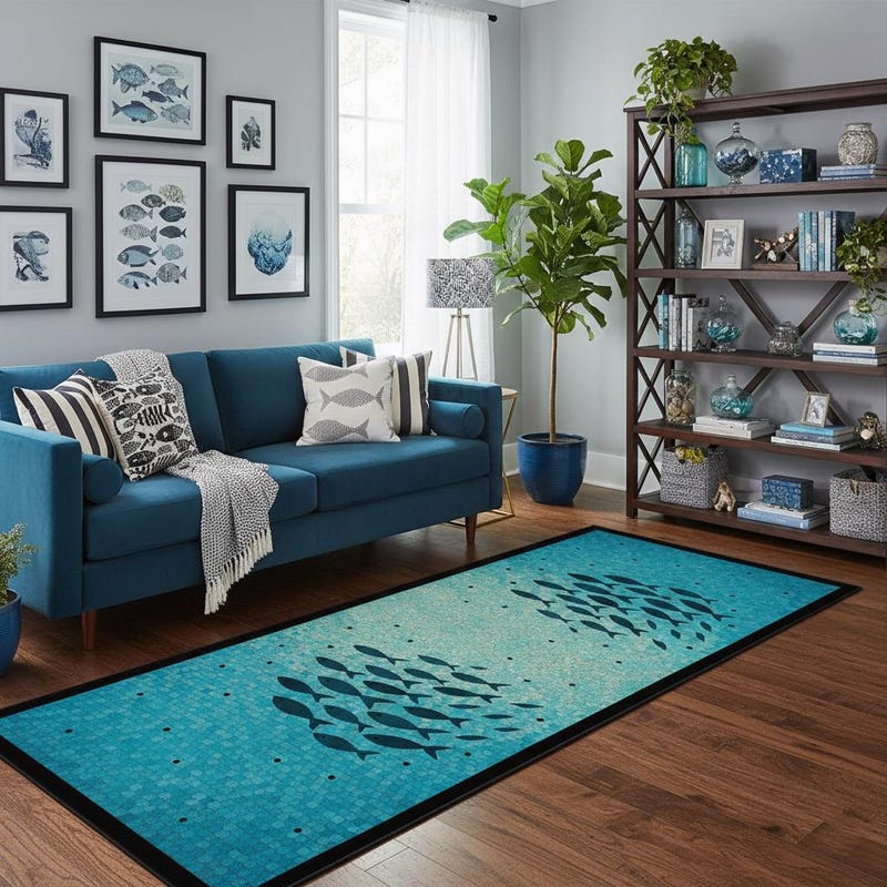 Fish Design Runner Rug - Etsy