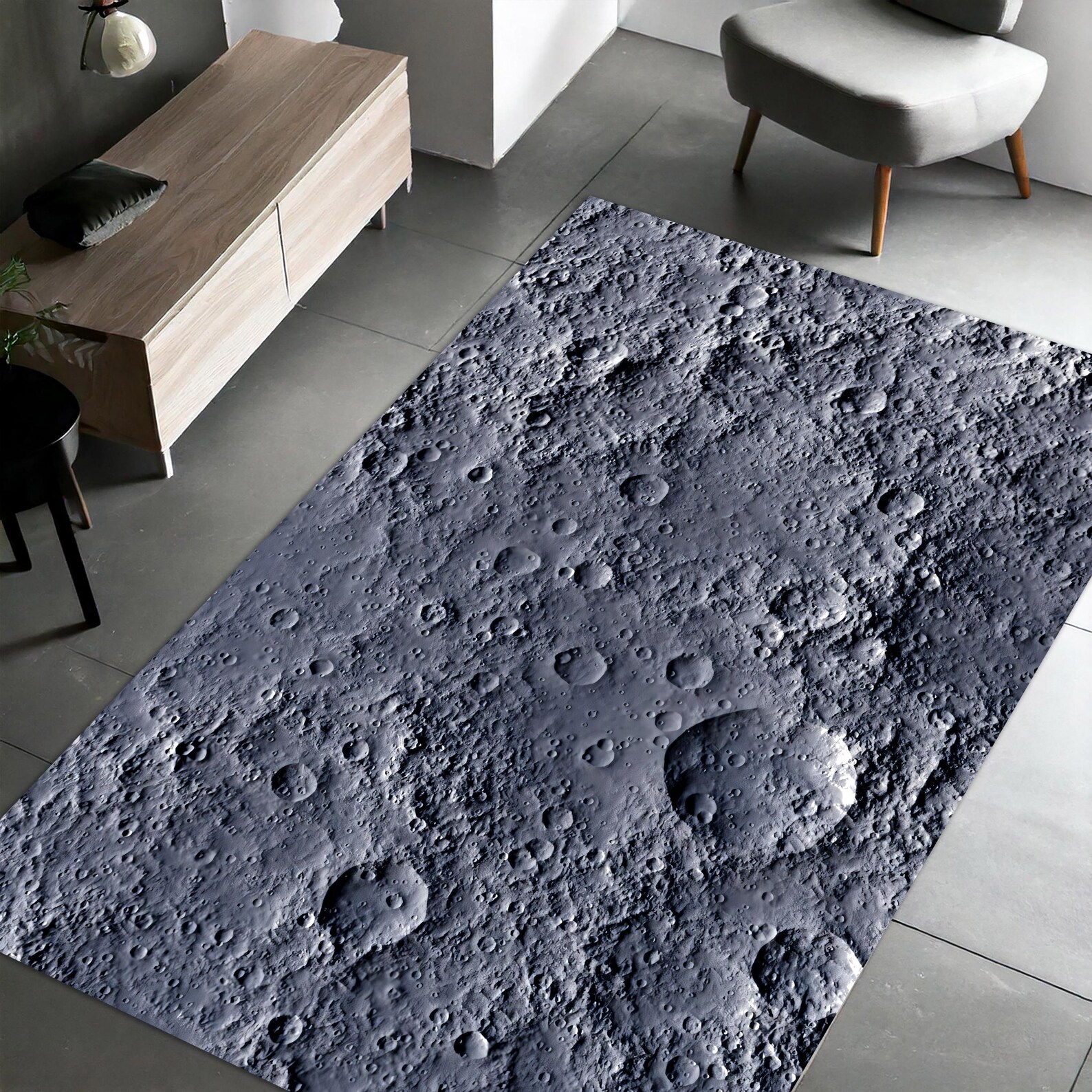 Beware Rug Moon Rug Moon Surface Rug | Lunar Crater Design Carpet | Realistic Moon Texture ...